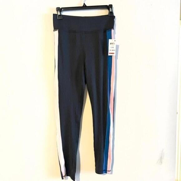 NWT ID Ideology Big Girls Striped Snap Track Pants, leggings Deep Black 14 - Picture 4 of 6